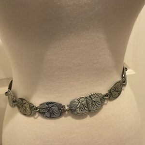Art Deco Aluminum Belt Flowers Vintage